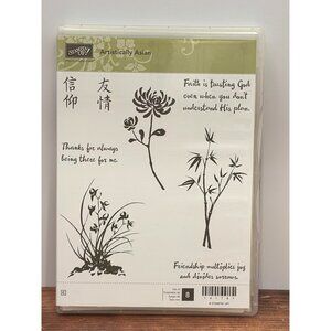 HTF STAMPIN UP 141781 ARTISTICALLY ASIAN RUBBER CLEAR MOUNT STAMP BAMBOO FAITH